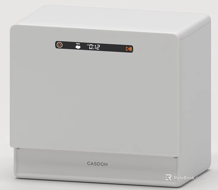 CASDON Modern White Kitchen Appliance With Digital Display And Time Indicator 3d model 