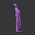 Elegant Purple Formal Dress With Large Flower Decoration And Flowy Skirt
