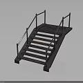 Industrial Rusty Metal Stairs With Metal Railings And Step Structure Design