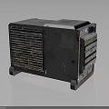 Industrial Electronic Control Unit With Rusty Metal Body Cooling Grilles And Control Panel