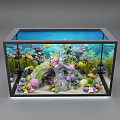 Colorful Fish Aquarium Tank With Clownfish Corals Aquatic Plants And Rock Decorations
