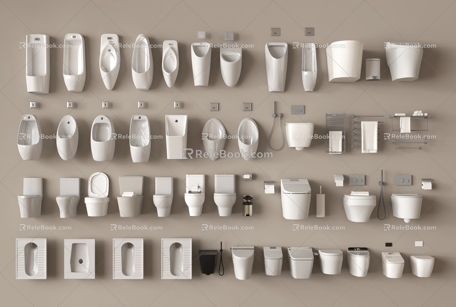 urinal urinal urinal urinal bucket toilet 3d model