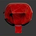 Tent Style Decorative Furniture With Red Fabric Wooden Poles And Red White Striped Base