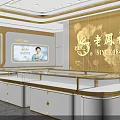 Luxury Jewelry Store Interior With Elegant Display Counters And Gold Decor Elements 3d model