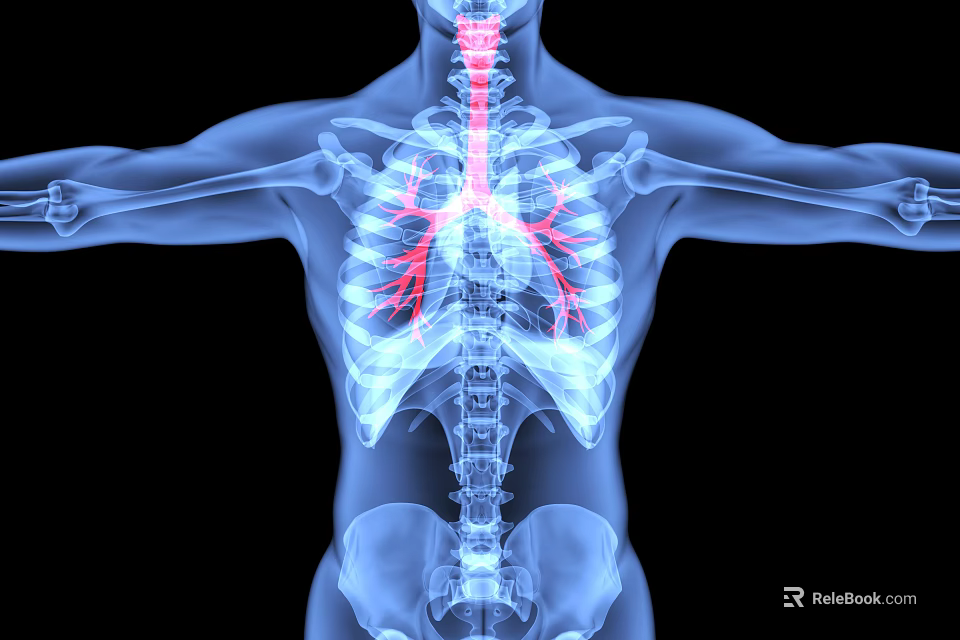 Advanced Medical Imaging Device For 3D Rendered Human Skeleton And Lungs 3d model 