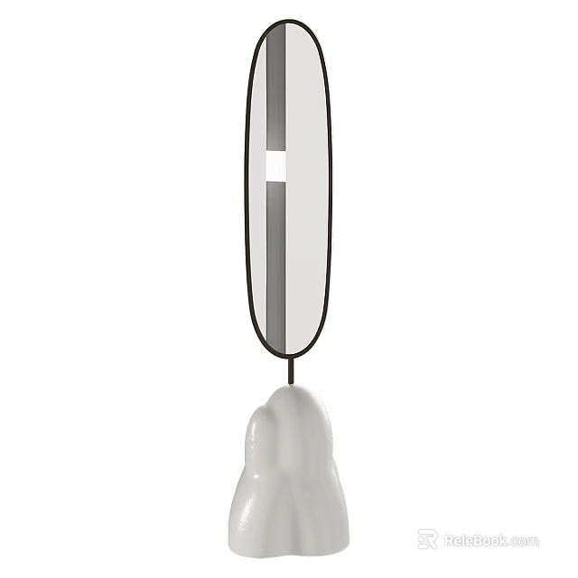 Modern Arc Floor Lamp With Black Metal Frame And White Ceramic Base 3d model 