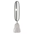 Modern Arc Floor Lamp With Black Metal Frame And White Ceramic Base