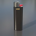 Practical Black Hardware Tools Lighter with Red Button Flame Logo and Durable Metal Body 3d model