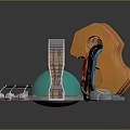 Modern Sci-Fi Equipment Sci-Fi Items Sci-Fi Components High-Tech Components 3d model