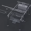 Industrial Equipment Metal Frame Structure With Support Arms And Components