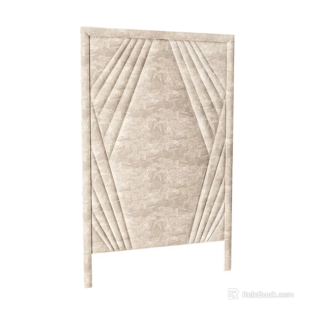 Elegant Beige Wall Paneling With Diamond Patterns And Textured Surface Design 3d model 