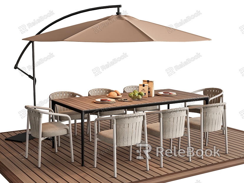 Modern Outdoor Table and Chair Outdoor Dining Table and Chair Rattan Outdoor Chair Sunshade model