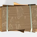 Brown Cardboard Boxes Tied with Ropes Neatly Stacked for Household Supplies