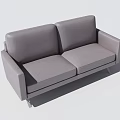 Modern Gray Upholstered Two Seater Sofa With Sleek Design And Metal Legs 3d model