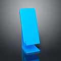 Blue Commercial Phone Stand With Angled Panel And Sturdy Base For Desktop Business Use