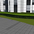 Modern Outdoor Garden Light With Lattice Design Illuminating Lawn And Greenery Near Building