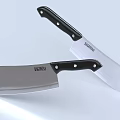 BAYING Kitchen Knives With Black Handles And Sharp Silver Blades For Cooking 3d model
