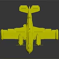 Bright Red Yellow Toy Airplane Model With White Wings And Black Wheels