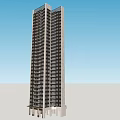 Modern High Rise Building 3D Architectural Model With Multiple Towers And Rooftop Design 3d model