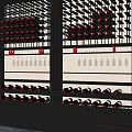 Modern Wine Cabinet With Glass Doors And Multiple Wine Bottle Storage Racks