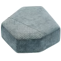 Modern Square Velvet Ottoman In Red And Blue With Woven Texture For Living Room