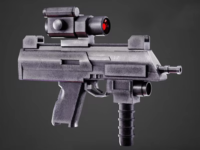 Futuristic Tactical Gun With Red Dot Sight And Ergonomic Grip Design 3d model