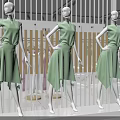 Lingerie Store Interior With Green Bras White Panties On Display Racks Modern Lighting And Plants