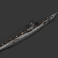 Gray Military Submarine Water Vessel With Vintage Exterior And Structural Design