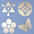 Various Intricate Artistic Carved Patterns Featuring Geometric Floral And Butterfly Designs