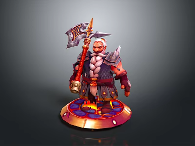 Viking Warrior Axe Armor Beard Samurai Soldier Guard Assassin Killer Ancient Soldier 3d model