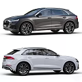 Silver Audi SUV Exterior Design With Sleek Body And Wheels