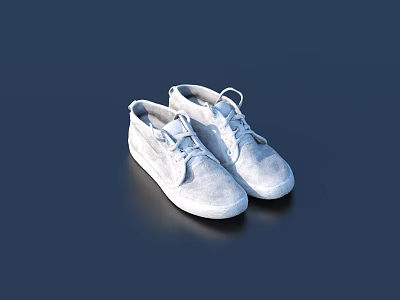 Stylish White Casual Canvas Shoes With Classic Laces And Clean Modern Design 3d model