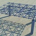 Steel Space Frame Truss Structure With Support Columns For Building Construction