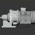 Industrial Metal Mechanical Component with Electric Motor Reducer Housing Mounting Base and Connected Wiring