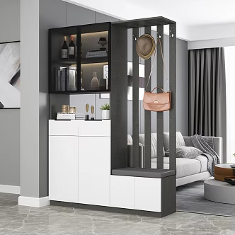 Light Luxury Entrance Cabinet Partition Cabinet Jewelry Ornaments 3d model