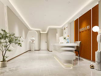 Modern Beauty Salon Hall Medical Beauty Hall Skin Management Center Reception Hall Front Desk Beauty Salon Rest Area Display Cabinet 3d model