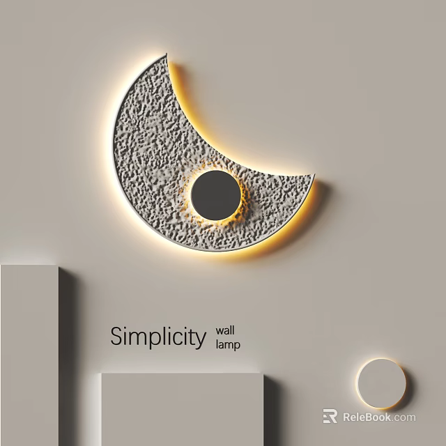 Modern Simplicity Unique Shaped Wall Lamp With Textured Surface And Warm Lighting 3d model