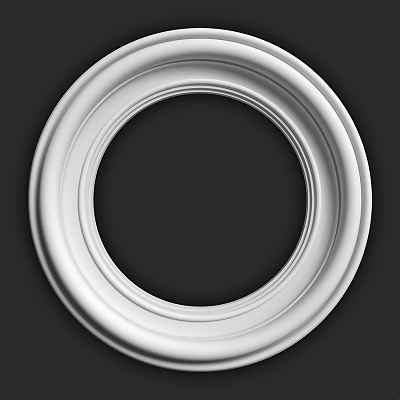 White Circular Decorative Lines Design For Elegant Frame And Interior Accent 3d model