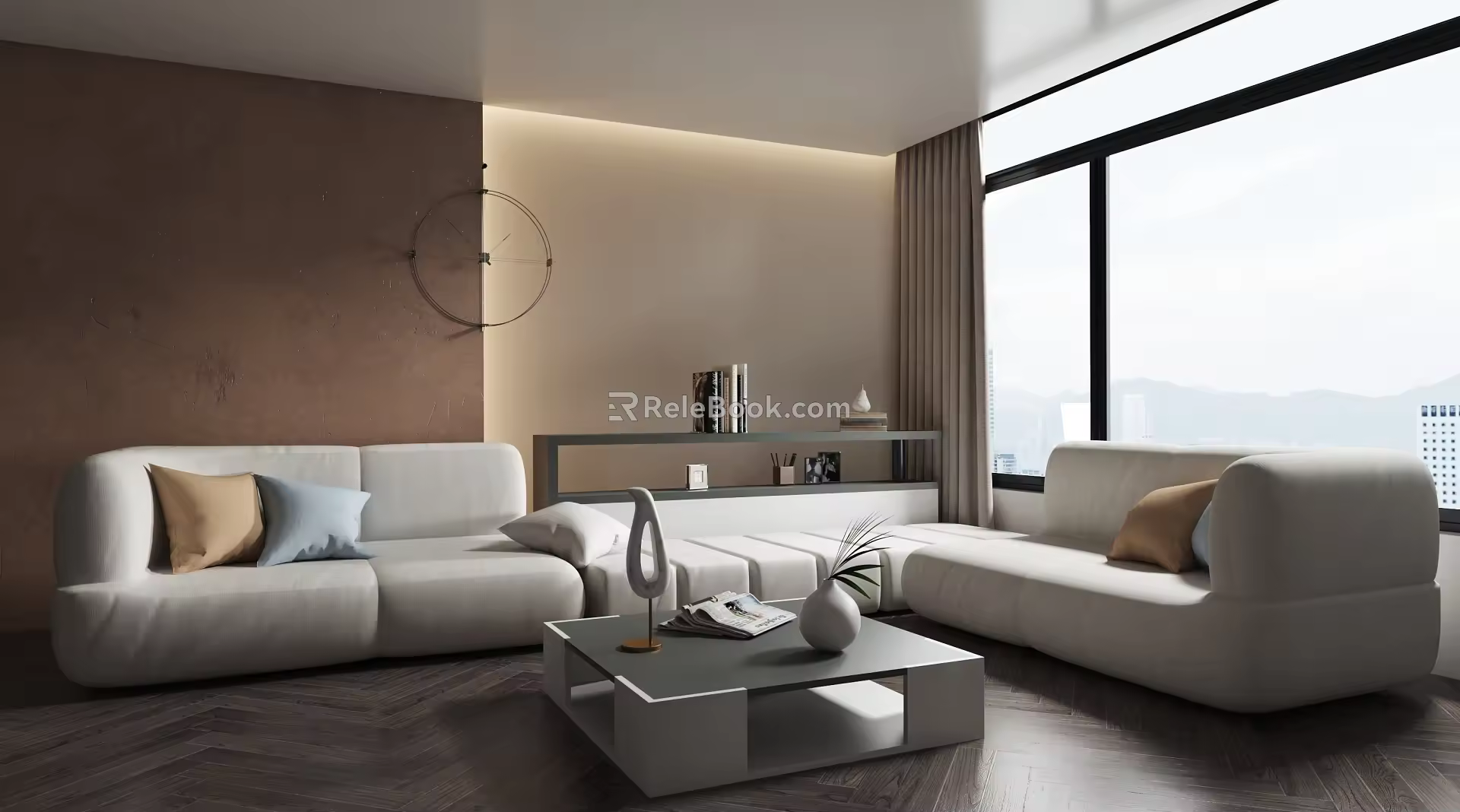 Modern Sofa Coffee Table Combination Multiplayer Sofa 3d model