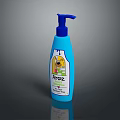 Blue Hand Wash Bottle With Pump Dispenser And Cartoon Dog Design