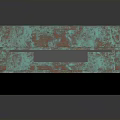 Architectural Vertical Building Component With Teal Rusty Weathered Texture And Rectangular Top Opening