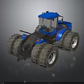 Powerful Blue Agricultural Tractor With Large Tires And Spacious Cab