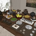 Modern Ornaments Combination Vase Ornaments Art Ornaments Dining Table Ornaments Tea Set Tea Table Ornaments Book Vase Ornaments 3d model