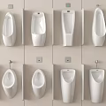 Multiple Modern White Wall Mounted Urinals Arranged In Public Restroom With Clean Design