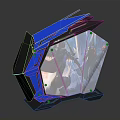 Modern Blue Futuristic Gaming PC Case With Game Theme Panel And RGB Lighting
