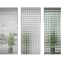 Glass Block Room Dividers with Textured Designs and Transparent Panels for Modern Interior Space Separation