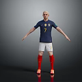 Soccer Player In French Team Jersey With Number Seven Standing