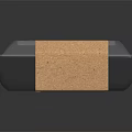 Fresh Food In Black Container With Cork Band White Label And Green Text