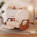 French Lazy Sofa Rocking Chair Background Wall Rabbit Balloon Sideboard Paper Box Printer Handmade Carpet Books Green Planting Sunlight Floor Lamp Ornaments Leisure Table Vase Nordic Wood Floor 3d model