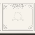 Ornate White Wainscoting With Intricate Carved Scrollwork And Central Round Medallion